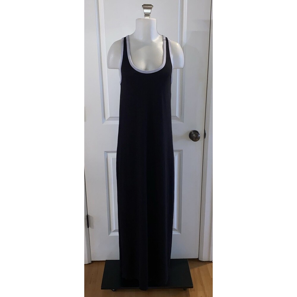 Sundry Womens Cotton Jersey Knit Scoop Neck Split Hem Tank Dress Black Size 1